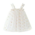 thumbnail image 1 of Fsqjgq Baby Girl Clothes Baby Girl Spring Outfits Summer 36 Months Girls Clothes Beige Toddler Girls Sleeveless Embroider Tulle Holiday Dress Dance Party Princess Floral Dresses Clothes 90, 1 of 5