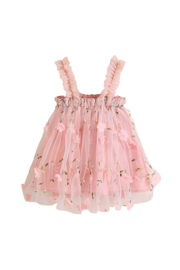 Baby Girl Clothes Bunny Baby Outfit Summer Purple Dress Pink Toddler Girls Sleeveless Floral Prints Princess Dress Dance Party Dresses Clothes 100