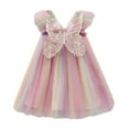 thumbnail image 1 of Fsqjgq Baby Girl Clothes Easter Outfit Toddler Girl Casaul Prom Dresses for Teens Pink Kids Children Girls Summer Sleeveless Mesh Back Butterfly Princess Dress Party Clothes 80, 1 of 3