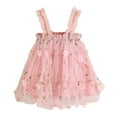 thumbnail image 1 of Fsqjgq Baby Girl Clothes First Communion Dresses Casaul Linen Dress Pink Toddler Girls Sleeveless Floral Prints Princess Dress Dance Party Dresses Clothes 110, 1 of 7
