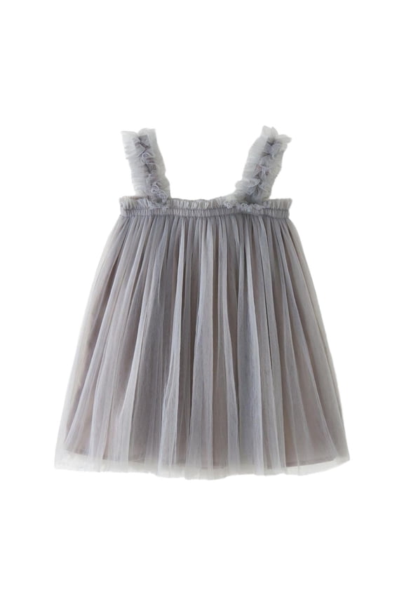 Baby Girl Clothes Flower Girl Dresses for Wedding Trendy School Dance Dresses Dark Gray Toddler Girls Sleeveless Tulle Holiday Party Dress Dance Party Princess Dresses Clothes 90