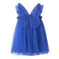 thumbnail image 1 of Fsqjgq Baby Girl Clothes Girls 10T Dresses Trendy Boho Dress Blue Toddler Girls Sleeveless 3D Butterfly Tulle Dress Dance Party Dresses Clothes 100, 1 of 3