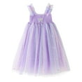 thumbnail image 1 of Fsqjgq Baby Girl Clothes Girls' Special Occasion Dresses Fashion Girls Red Dress Purple Kids Children's Girls Summer Sleeveless Princess Dress Gradient Butterfly Halter Mesh Dress Party 130, 1 of 5