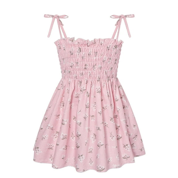 Fsqjgq Baby Girl Clothes Girls Spring Dresses Size 10-13 Elegant Flower Girls Dresses Pink Toddler Kids Baby Girls Daisy Slip Dress Floral Beach Dress Clothes 90