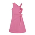 thumbnail image 1 of Fsqjgq Baby Girl Clothes Toddler Easter Dress Cute Girls Plus Size Dresses 18-30 Girls Pink Kids Children Girls Summer Sleeveless Solid Color Princess Dress Casual Dress for Girls 8Y, 1 of 6