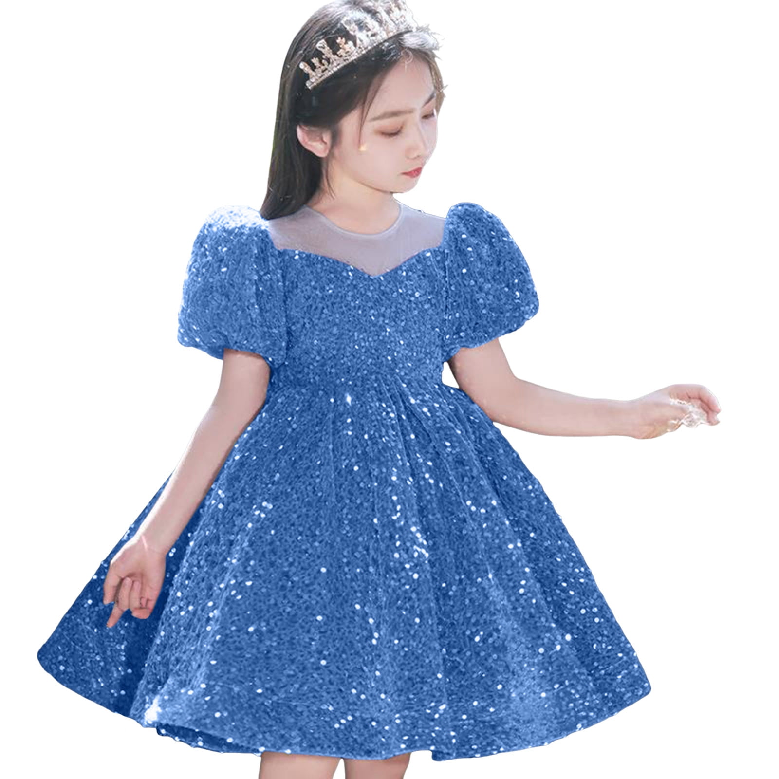Fsqjgq Baby Girl Clothes Toddler Girls Easter Dress Elegant Father Daughter  Dance Dresses Blue Toddler Kids Girls Cute Sequin Glitter Party Carnival  Gown Princess Formal Dress 160 - Walmart.com