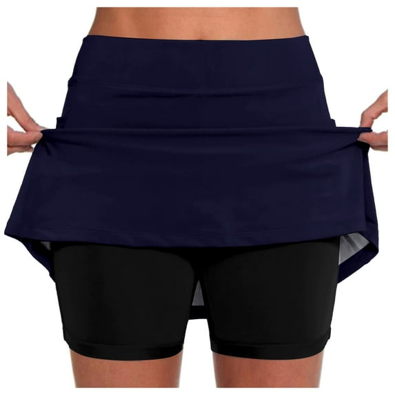 Fsqjgq Ballet Skirt Gothic Skirts for Women Mini Skirt Linen Maxi Skirt Women's Tennis Skirts High Waisted Mini Skirt with Pockets Inner Shorts for Athletic Skorts Sports Running Pleated Skirt XL