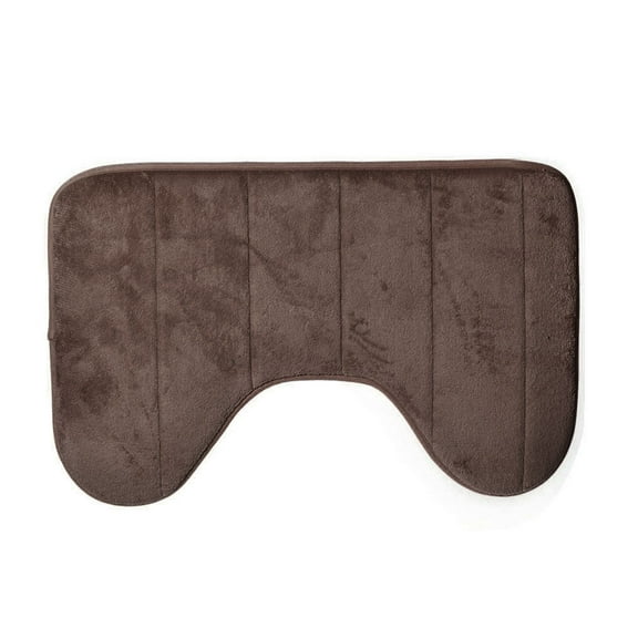 Fsqjgq Bathroom Carpet U Shaped Non Slip Rubber Absorbent Bath Rugs Indoor Floor Mats Soft Memory Foam Doormats,16"x 24" 1 Piece Coffee