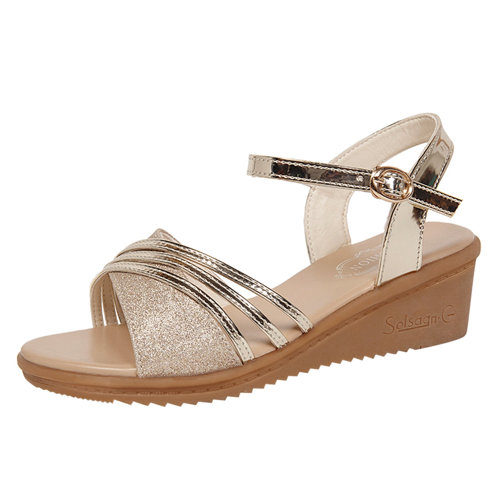 Fsqjgq Beach Sandals Women Sandals for Wide Feet Women Ladies Fashion Summer Roman Fish Mouth