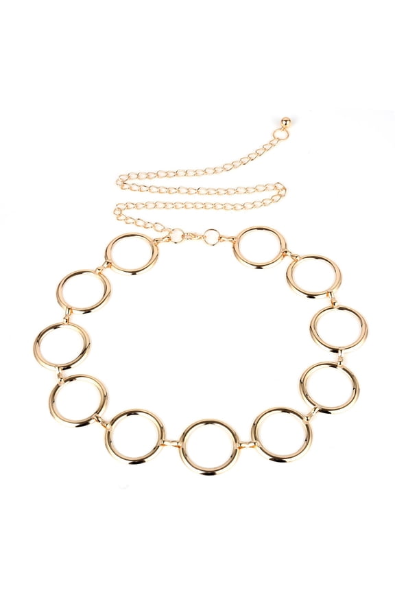 Belts for Women Elastic Waist Band Brown Dress Belt Vintage Gold Flower Circle Waistband Metal Waist Chain Belt Wide Women Female