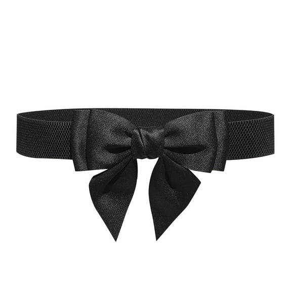 Fsqjgq Belts for Women Elastic Waistband Dress Belt Women Cute Bow Wide Elastic Waist Belt Adorable Dress Accessory Female