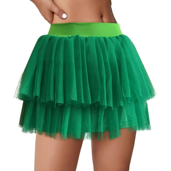 Fsqjgq Black Mini Skirt High Waisted Pleated Tulle Skirts for Women Ladies Cute Puffy Petticoat Performance Big Swing Mesh Tutu Skirts