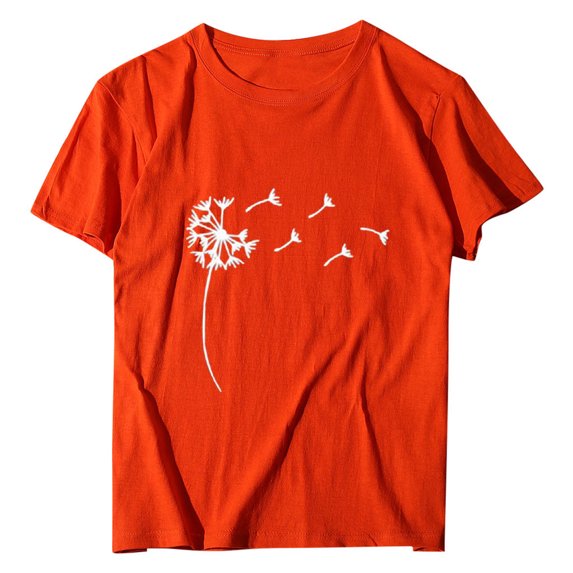 Fsqjgq Blusas Y Camisas De Botones Para Mujer Thin Tee Shirt Women Women Plus Size Print Round Neck Short Sleeved T-shirt Blouse Tops Tops Loose Fit