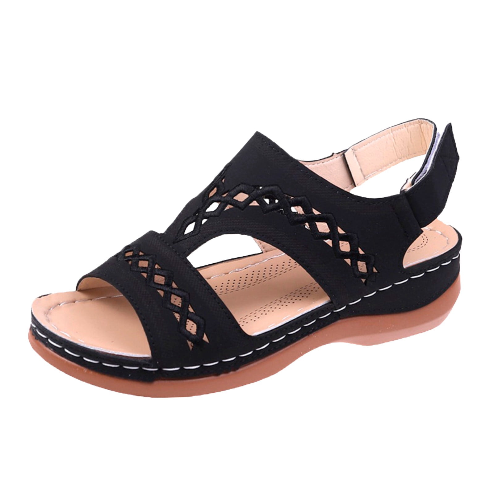 Fsqjgq Boho Sandals Women Wide Women Sandals Comfort Quality Pu Wedge