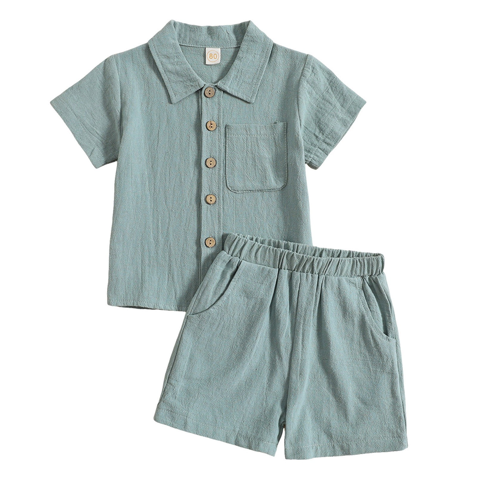 Boys Shirt and Shorts Set | Front Pocket Shirt | Clothing Set for 2-10 Years