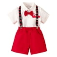 thumbnail image 1 of Fsqjgq Boys Valentine's Day Clothes Toddler Boy Outfits Baby Girls Short Sleeve Lapel Love Print Shirt Casual Shorts Little Gentleman Clothing Sets, 1 of 9