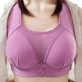 thumbnail image 1 of Fsqjgq Bras for Women Large Bust Plus Size Gathered Padded Push Up Bras Plus Size Underwear Comfort Seamless Padded Full Coverage Wireless Bra Purple 42, 1 of 5