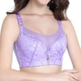 thumbnail image 1 of Fsqjgq Bras for Women Plus Size Floral Lace Mesh Full Coverage Convertible Wireless Bras Large Bust Lightly Lined Push Up Bras Thin Underwear Purple 38E, 1 of 9