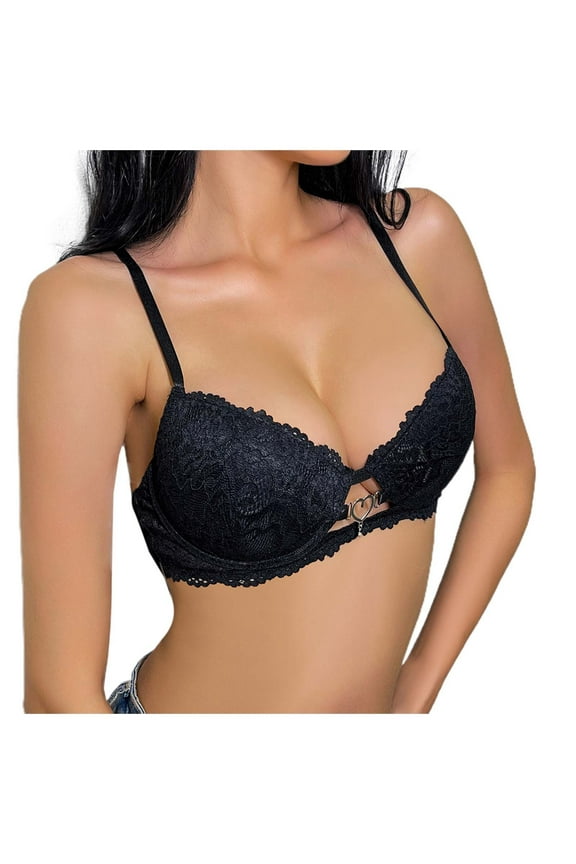 Bras for Women Underwear Backless Bra Fitness Brasier Halter Bra Lace Heart Cutout Bralette With Metallic Clasp Adjustable Straps Wire Elegant Underwear for Women Wireless Bras