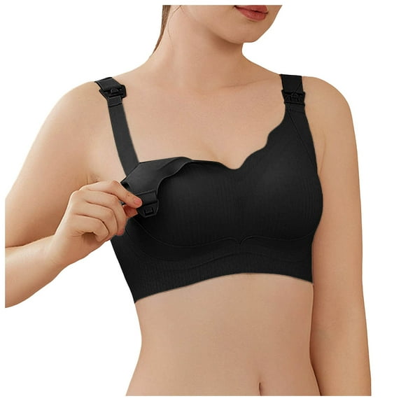 Fsqjgq Bras for Women Underwear Sports Bras High Support Large Size Womens Sports Bras Brassiere for Women Large Cup Pregnant Breastfeeding Underwear Thin Fixed Cup Without Steel Ring Gathering Saggi