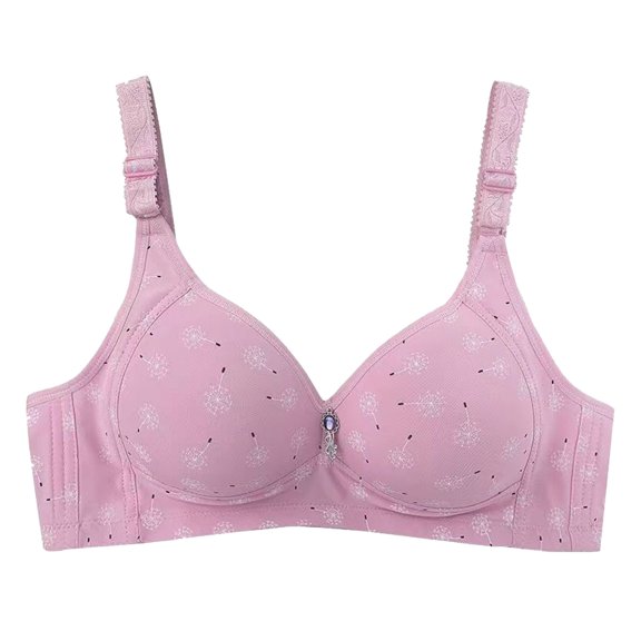 Fsqjgq Bras for Women Underwear Sticky Bra Wireless Tops Athletic Tank Tops Sexy Breathable Bra Summer No Steel Ring Front Closure Printed Bra Push Up Bra Seamless Sports Bras Wireless Bras