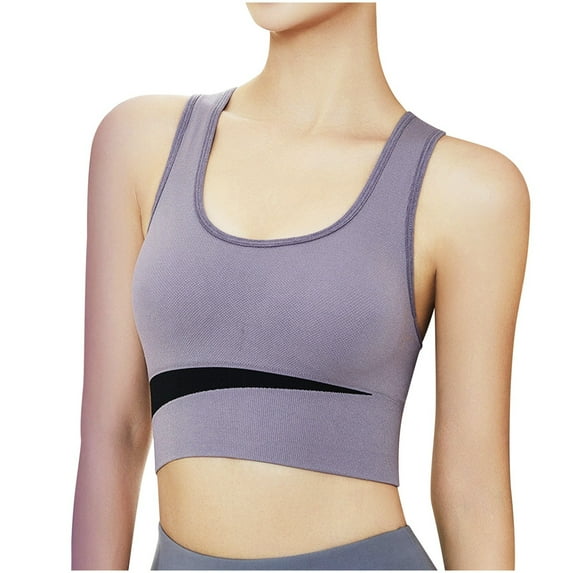 Fsqjgq Bras for Women Underwear Tube Tops with Built In Bra Large Size Womens Sports Bras for Older Women Casual Breathable Yoga Top Bra Underwear Without Steel Ring Gathering Sports Running Bra Seam