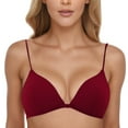 thumbnail image 1 of Fsqjgq Bras for Women Front Closure French Beauty Back Underwear Triangle Cup Seamless Wireless Bras Convertible Push Up Bra Bralettes Red Size M, 1 of 3