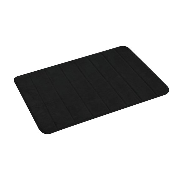 Fsqjgq Carpet Memory Foam Area Rugs for Living Room Bedroom Bathroom Kitchen Non Slip Soft Polyester Shaggy Floor Mats,16"x 24" 1pc Black