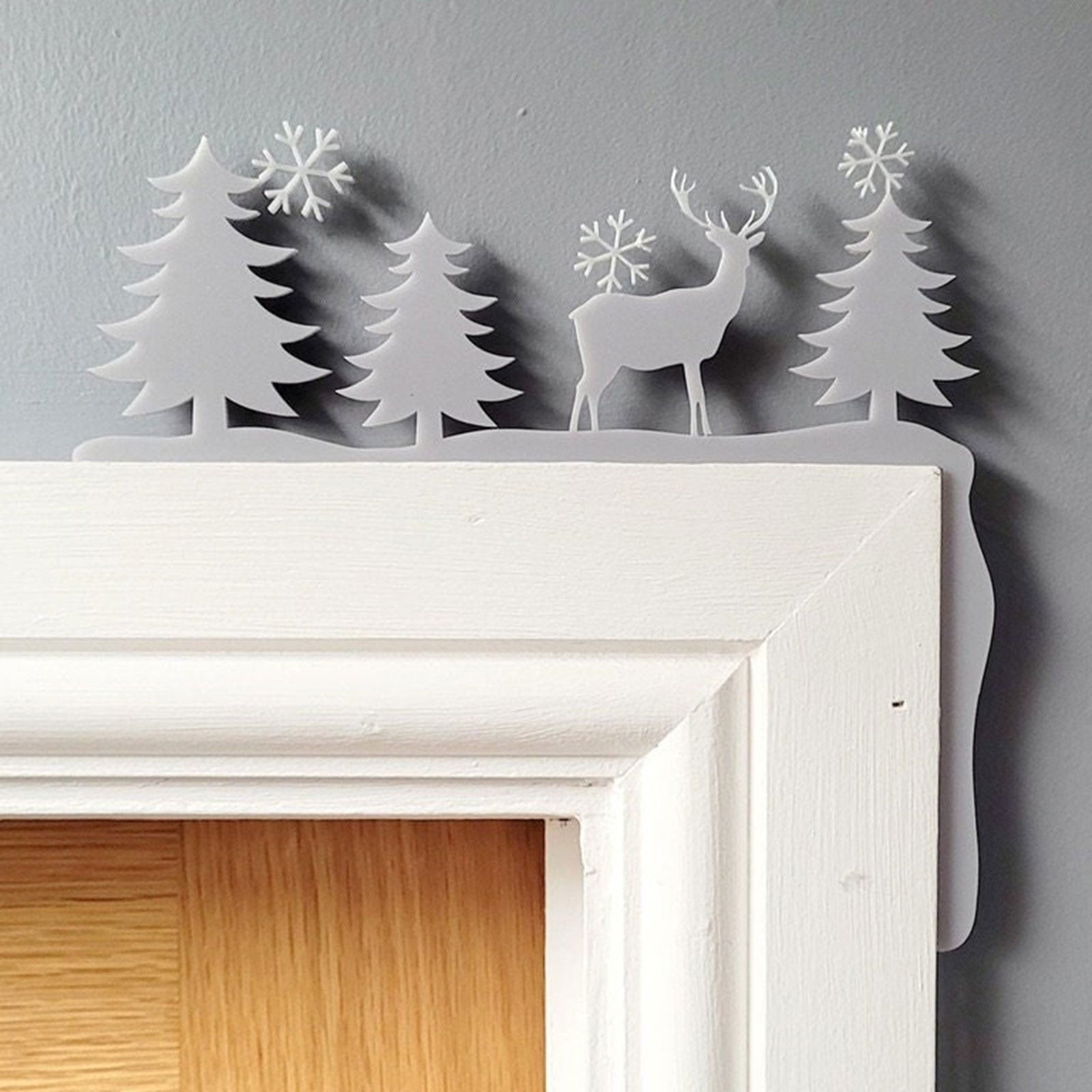 Fsqjgq Christmas Door Frames Decoration Wooden Christmas Door Frame