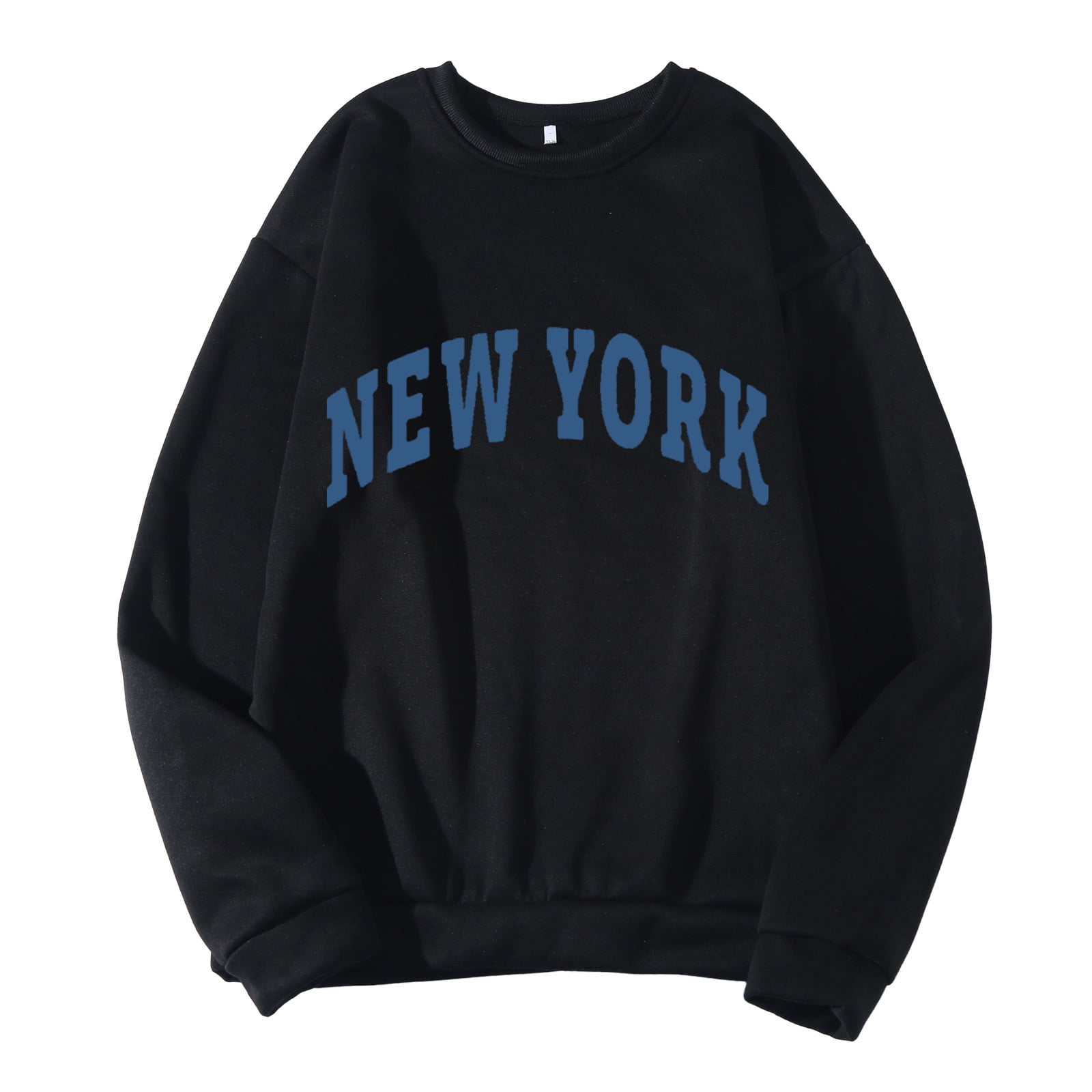 Fsqjgq Cotton Sweatshirts for Men New York Men Women Letter Graphic Print  Round Neck Long Sleeve Tops Sweatshirt Daydreamer Hoodie Polyester Black Xl  - Walmart.com