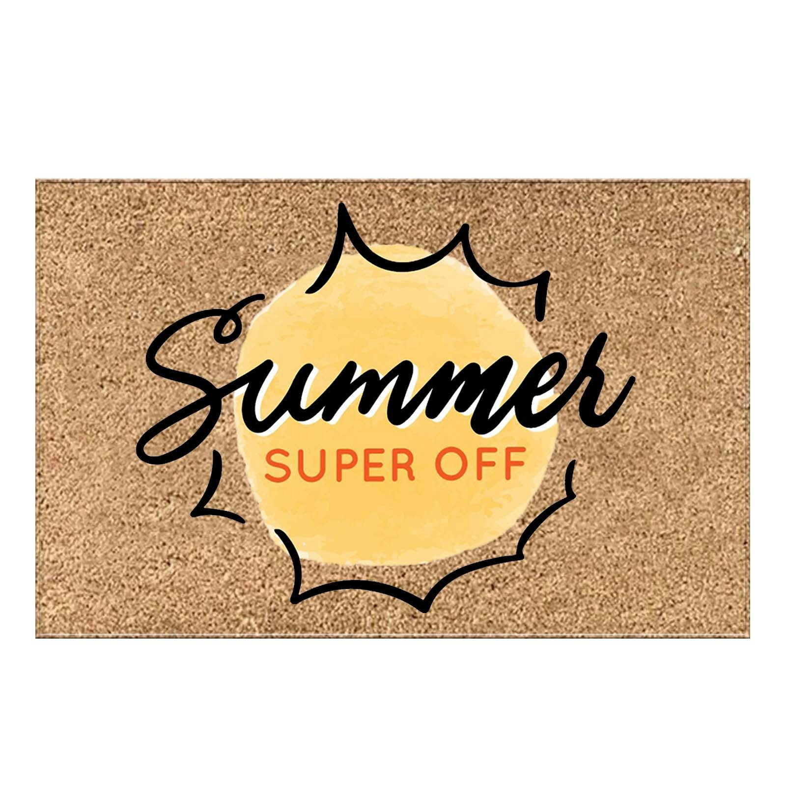 Fsqjgq Door Mat Carpet Black and White Outdoor Rug Colorful Summer