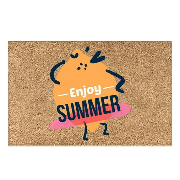 Fsqjgq Door Mat Carpet Entryway Rugs Indoor Colorful Summer Doormats Cute Sun Printed Welcome Doormats Non Slip Floor Mats Polyester Bathroom Rugs Carpet Area Rugs Kitchen Mat