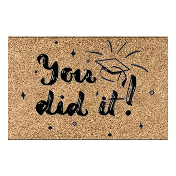 Fsqjgq Door Mat Carpet Large Front Door Mat Outside Entrance Funny Welcome Doormats 2024 Graduation Entrance Doormat Indoor Door Mat Season of Graduation Non Slip Bathroom Rugs Area Rugs,16"x 24" 1pc