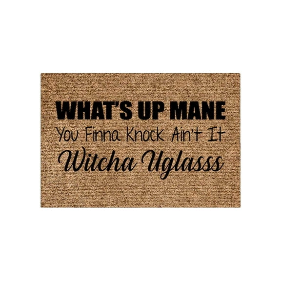 Fsqjgq Durable Carpet Area Rugs Indoor Outdoor Rug Funny Welcome Doormat Entryway Front Porch Rugs 60 * 40Cm Anti Bottom Floor Indoor Outdoor Carpet for Farmhouse Patio Home Deco Brown