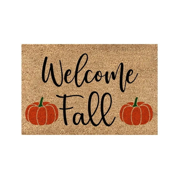 Fsqjgq Fall Door Mat Washable Halloween Welcome Doormats Pumpkin Bathroom Rugs Home Decor Non Slip Floor Mats Thanksgiving Carpet Area Rugs 15" x 23"