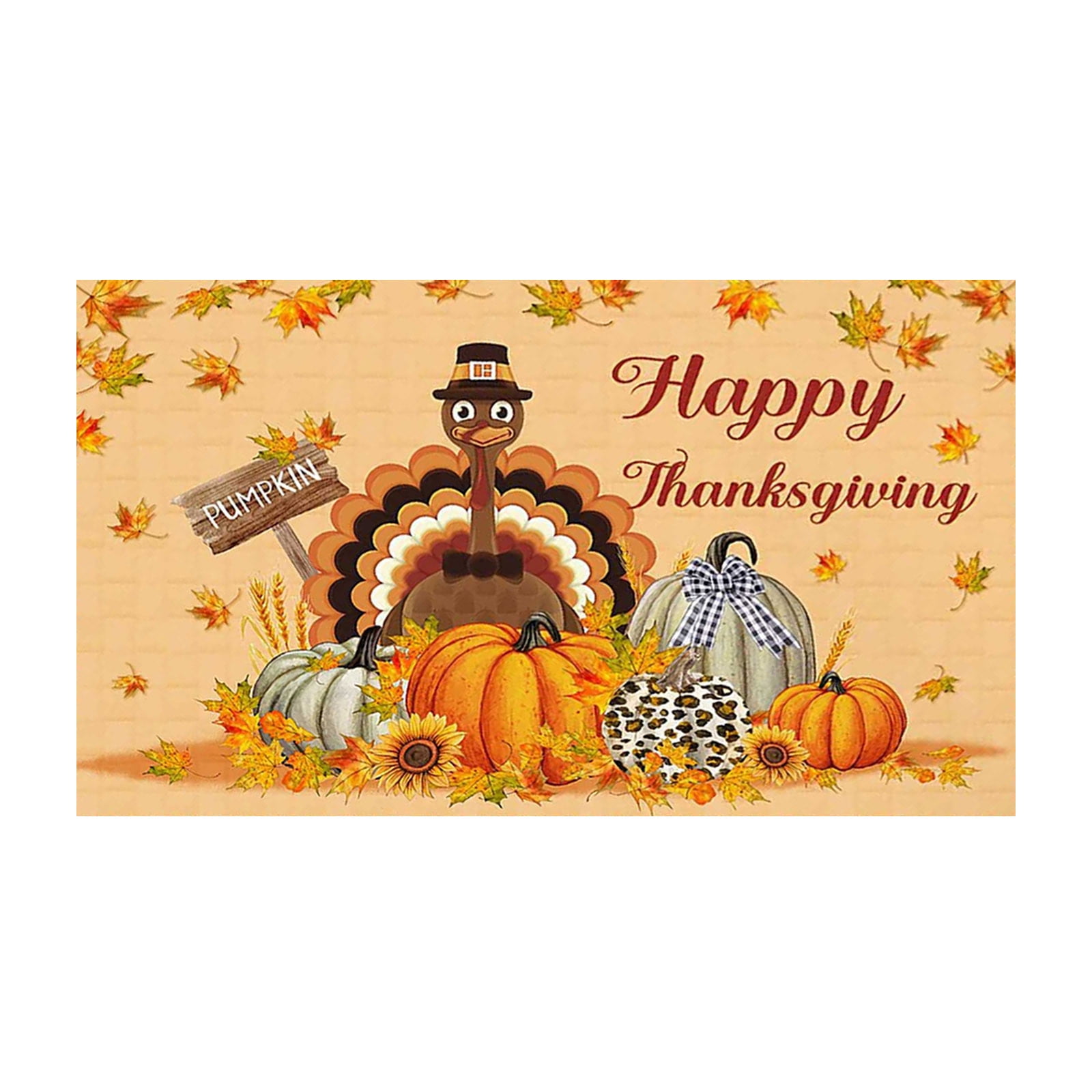 Fsqjgq Fall Doormats Plaid Doormat for Outdoor Entrance