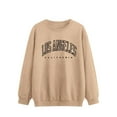 thumbnail image 1 of Fsqjgq Fashion Hoodies for Women Oversized Crewneck Sweatshirts Teen Girls Trendy Letter Long Sleeve Pullover Basic Fall Tops Khaki Xl, 1 of 5