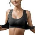 thumbnail image 1 of Fsqjgq Front Closure Bras for Women Plus Size Movement Padded No Underwire Gathering Push Up Bras Lace Edge Adjustable Wireless Bras Underwear Black M, 1 of 4