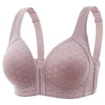 thumbnail image 1 of Fsqjgq Front Closure Bras for Women Plus Size No Underwire Gathered Push Up Sports Bras Adjustable Straps Padded Lightly Lined Wireless Bras Rose Gold 40, 1 of 2