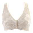 thumbnail image 1 of Fsqjgq Front Closure Sports Bras for Women Floral Print Large Bust Comfort Push Up Bras Padded Adjustable Wireless Bras Nursing Underwear Beige 40/90, 1 of 5