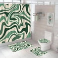 thumbnail image 1 of Fsqjgq Geometric Shower Curtain Set with Toilet Lid Cover and Non-Slip Rugs 4 Pcs Shower Curtain Set Modern Abstract Bathroom Set with Hooks, 1 of 6