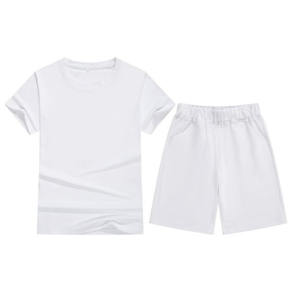 Fsqjgq Girls Fashion Fashion Girls Clothes Summer Children Kid Boys Girls Soft Short Sleeve T Shirt Top Blouse and Shorts Casual Two Piece Outfit Set Clothing Sets Baby Girl Outfits Size 140