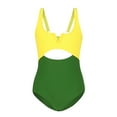 thumbnail image 1 of Fsqjgq Girls One Piece Swimsuit Toddler Baby Girl Color Block Monokinis Bathing Suit Kids Adjustable Straps Sports Swimwear 2-12 Years, 1 of 6