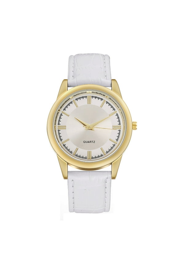 Gold Watches for Men Leather Strap Classic Business Quartz Wristwatch Simple Dial Dress Watches A