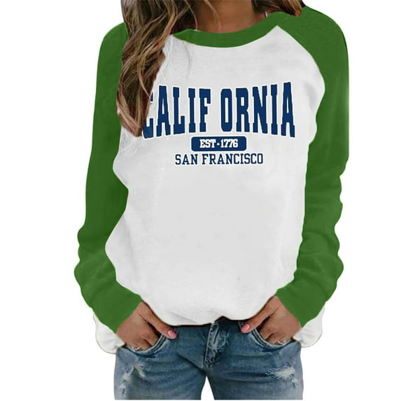 Fsqjgq Hoodie Sweatshirt Vintage Hoodies for Women Tops Cute Sweatshirts Crewneck Oversized Sweatshirts Color Block Long Sleeve Shirts for Women Fall Tunic Tops Loose Fit Cute Pullover Hoodie Fall Fa