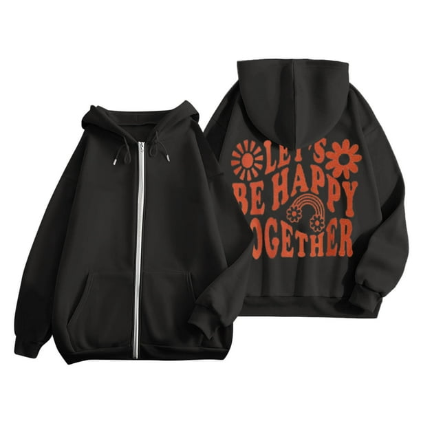 Fsqjgq Hoodies for Women Sweatshirt Womens Tops Workout Clothes for Women Zip Up Graphic Hoodie for Women Oversized Sweatshirts Cute Preppy Sweatshirt