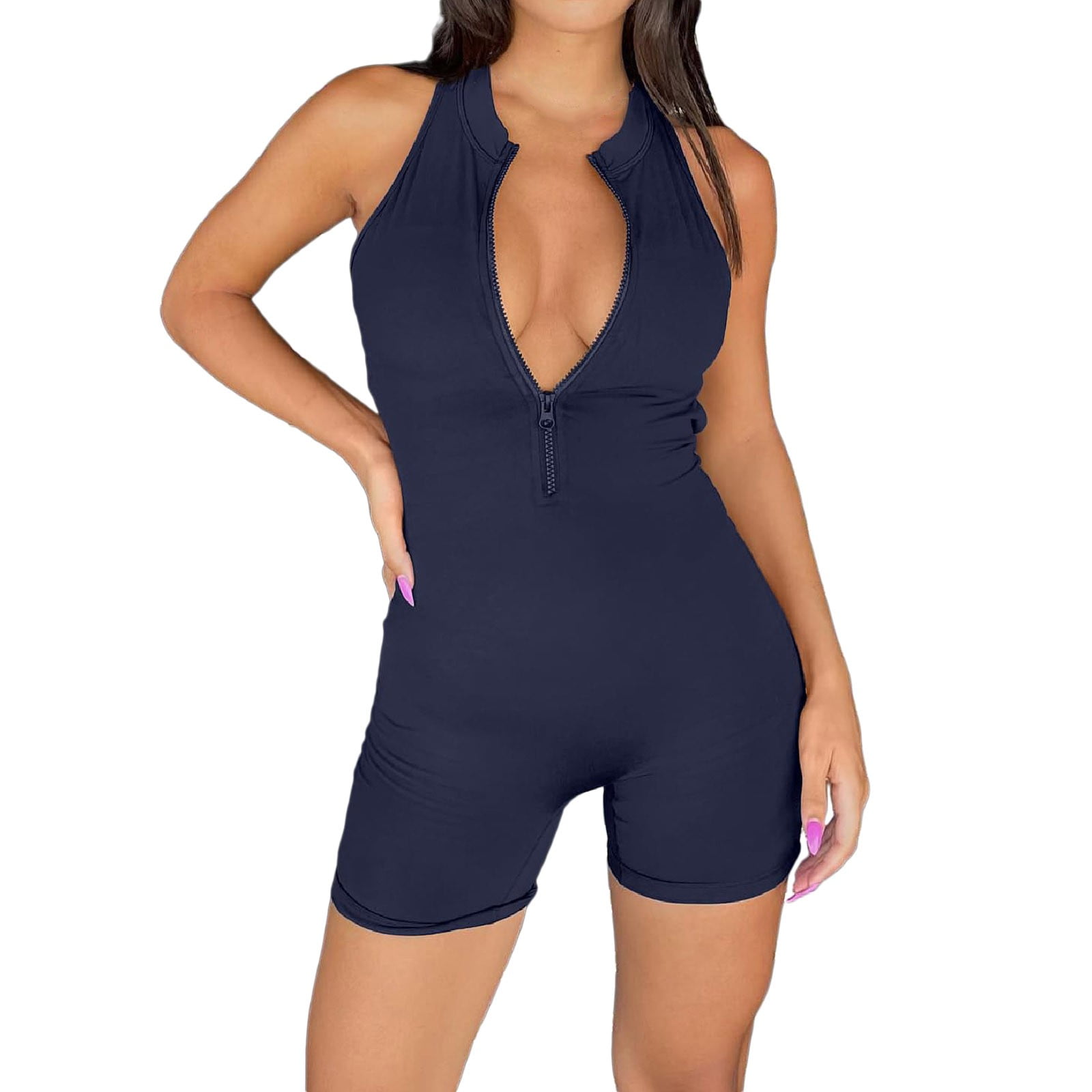【GLOWNY】韓国人気★(S,M) BLISS FIT ROMPER Fsqjgq Jumpsuits for Women Grey Playsuit Bodysuit Trendy