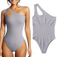 thumbnail image 1 of Fsqjgq Jumpsuits for Women Grey Rompers Elegant Womens Clothes Trendy Spring 2024 Bodysuits Ribbed Sleeveless One Shoulder Tank Tops Exercise Bodysuits Plus Size Jumpsuit for Curvy Women L, 1 of 4