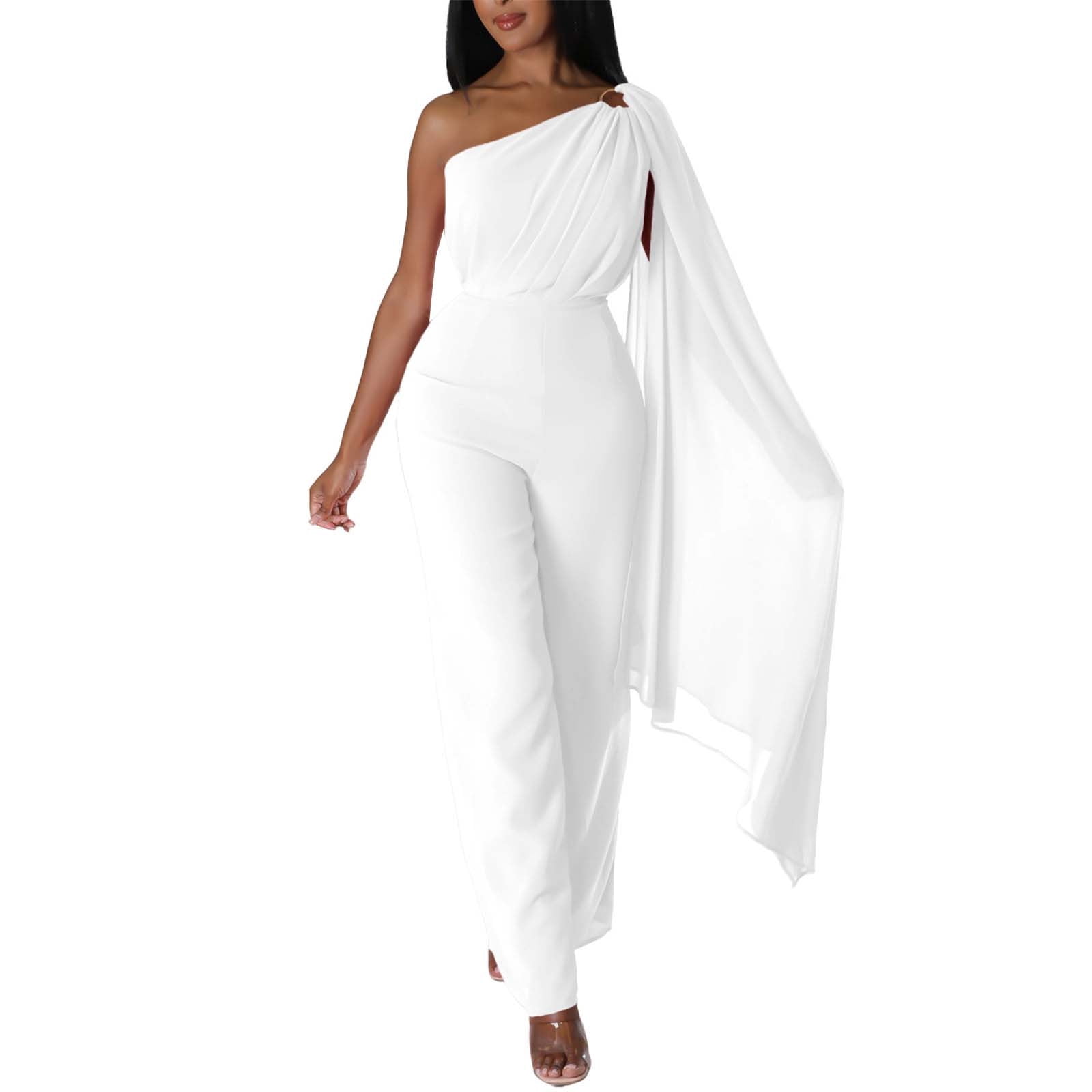 Image showcasing Fsqjgq Jumpsuits for Women White Playsuit Fashion Summer Sets for Women ...