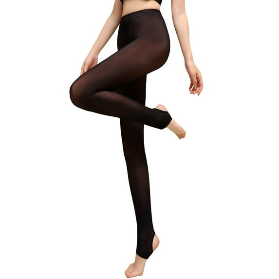 Fsqjgq Lined Leggings for Women Lightweight Velvet Pantyhose Translucent Tights High Waisted Footed Thermal Pants 80g M300G